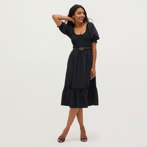 Hill House Home Louisa Nap Dress, Black Wrinkle Resistant Crepe, NWT XXS